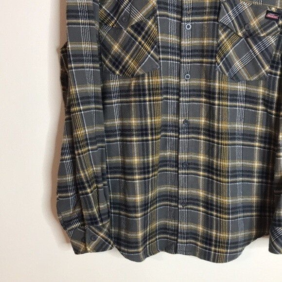Dickies mens flannel button down long sleeve cotton shirt size large - Picture 4 of 11